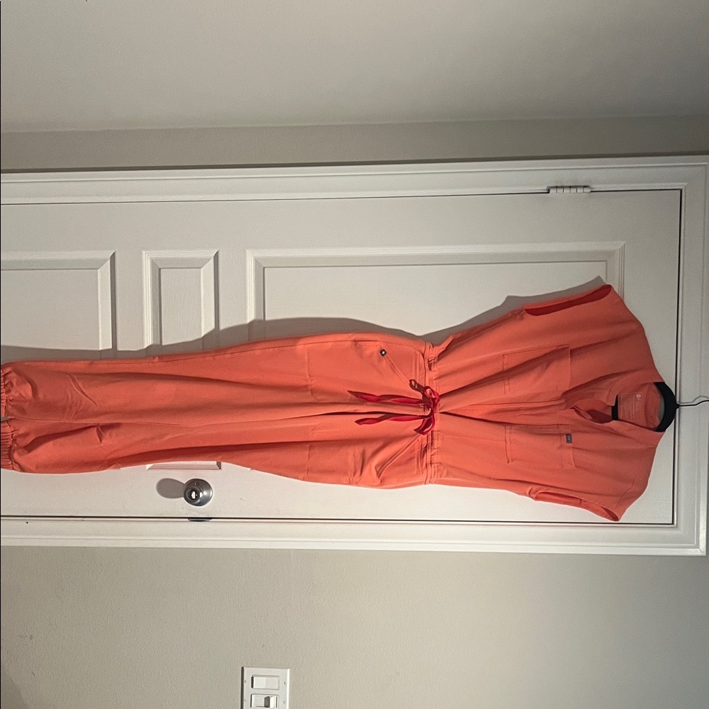Orange Jumpsuit with Pockets